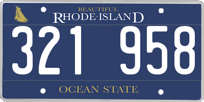RI license plate 321958