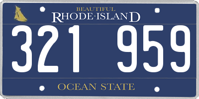 RI license plate 321959