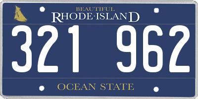 RI license plate 321962