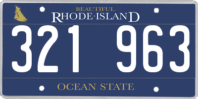 RI license plate 321963