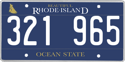 RI license plate 321965