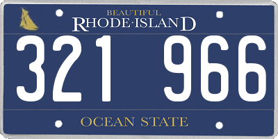 RI license plate 321966