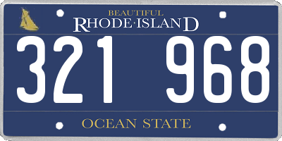 RI license plate 321968