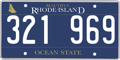 RI license plate 321969