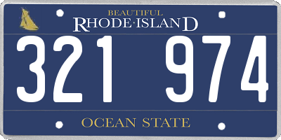 RI license plate 321974