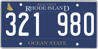 RI license plate 321980