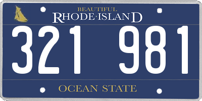 RI license plate 321981