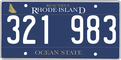RI license plate 321983