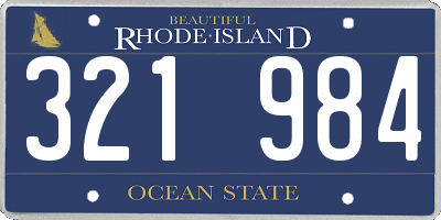 RI license plate 321984