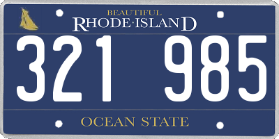 RI license plate 321985