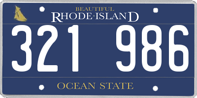 RI license plate 321986