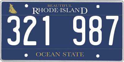 RI license plate 321987