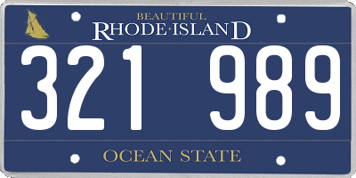 RI license plate 321989