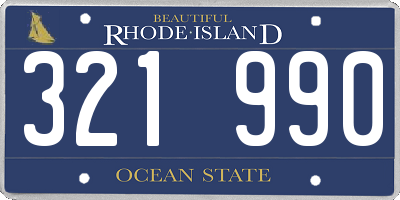 RI license plate 321990