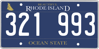RI license plate 321993