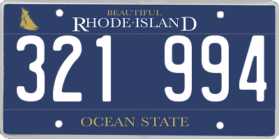 RI license plate 321994