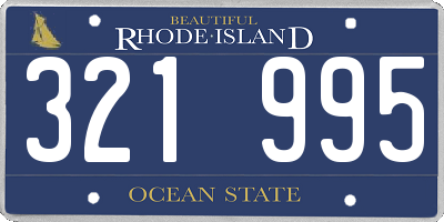 RI license plate 321995