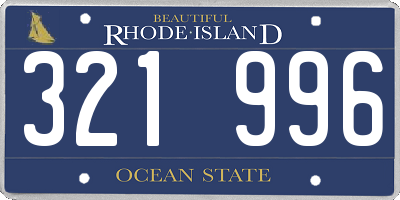 RI license plate 321996