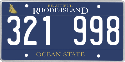 RI license plate 321998