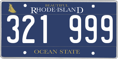 RI license plate 321999