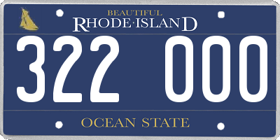 RI license plate 322000