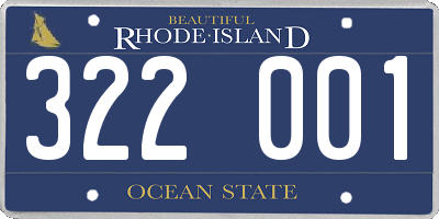 RI license plate 322001