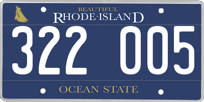 RI license plate 322005