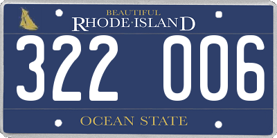 RI license plate 322006