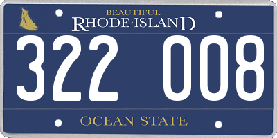 RI license plate 322008