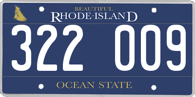 RI license plate 322009