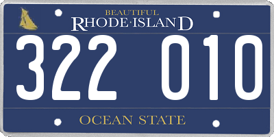 RI license plate 322010