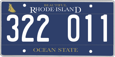 RI license plate 322011
