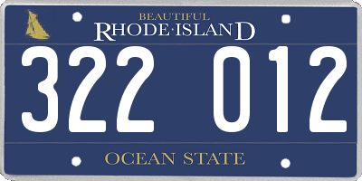 RI license plate 322012