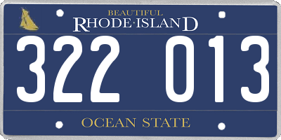RI license plate 322013