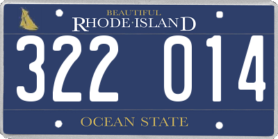 RI license plate 322014