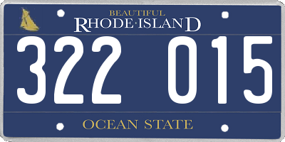 RI license plate 322015