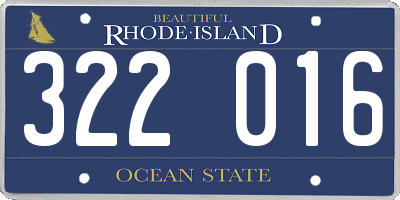 RI license plate 322016