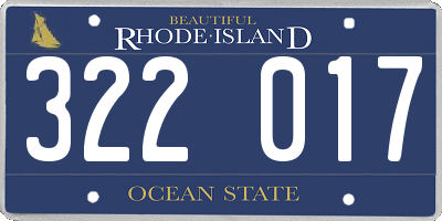 RI license plate 322017