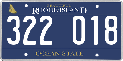 RI license plate 322018