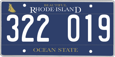 RI license plate 322019