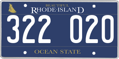 RI license plate 322020