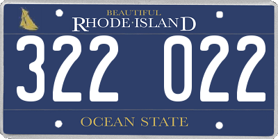 RI license plate 322022