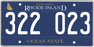 RI license plate 322023