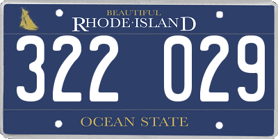 RI license plate 322029