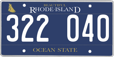 RI license plate 322040