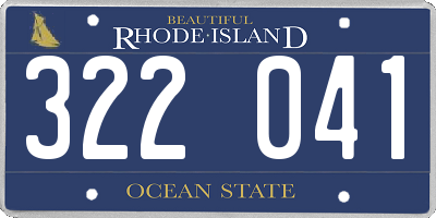 RI license plate 322041