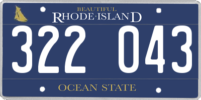 RI license plate 322043