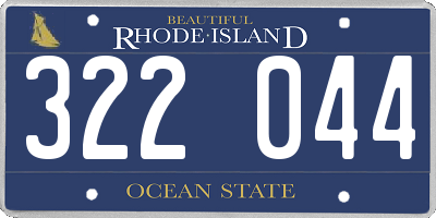 RI license plate 322044