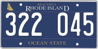 RI license plate 322045