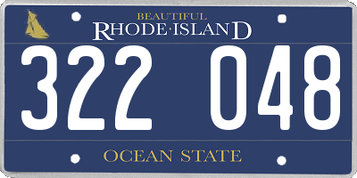 RI license plate 322048